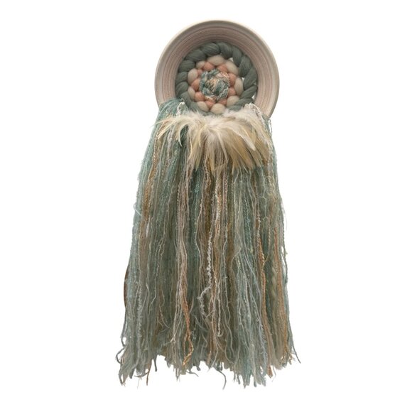 Dream Catcher Handmade Wall Decor Native American Design Macrame & Feathers Past - Picture 1 of 11